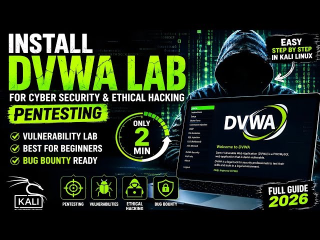 How to Install DVWA on Kali Linux in 2 Minutes | Beginner Pentesting Lab | Ethical Hacking