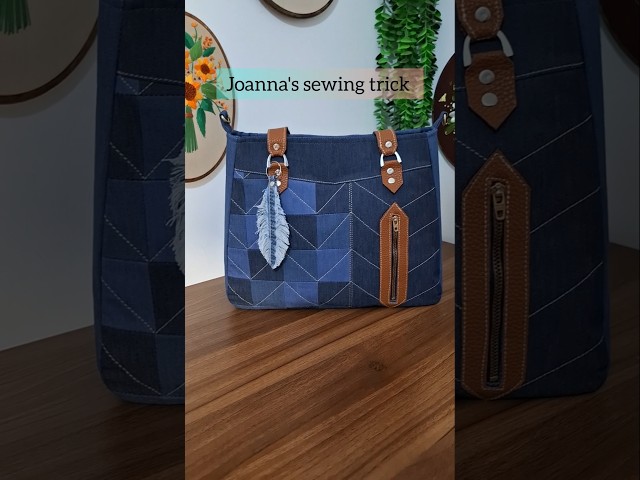Easy way to sewing stylish patchwork handbag:how to sew patchwork handbag (patchwork idea)#shorts