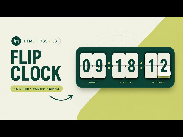 Flip Clock Animation Using HTML CSS JavaScript | Frontend Project