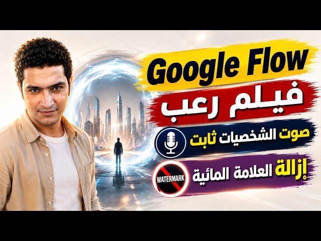 عملت فيلم رعب بـGoogle Flow 😱 بنفس صوت الشخصيات + إزالة الـWatermark!