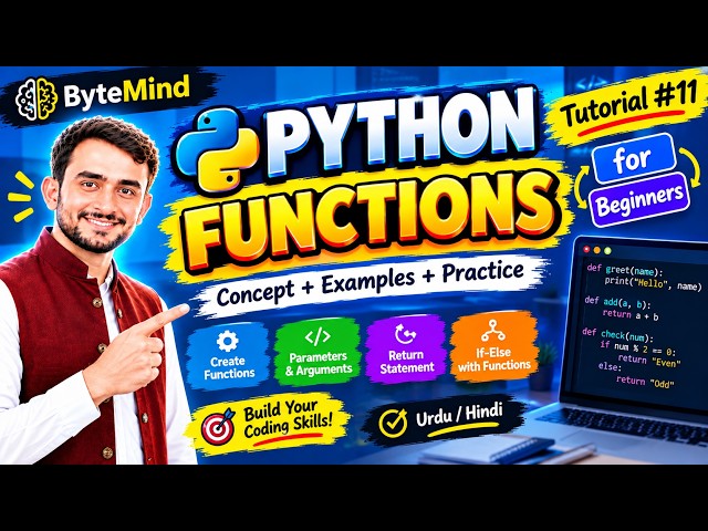 Tutorial #11 | Functions in Python Explained with Examples & Practice | Urdu/Hindi