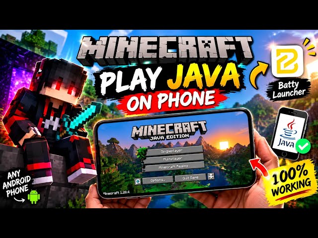 Minecraft Java Edition on Phone?! 😱🔥 | Play Java on Android with Batty Launcher
