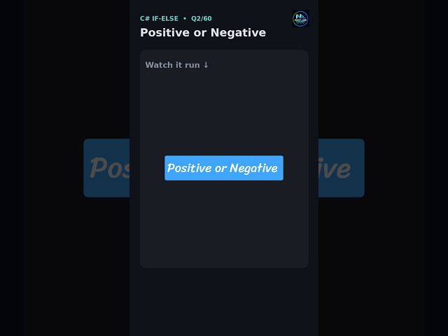 Positive or Negative C# Program #csharp