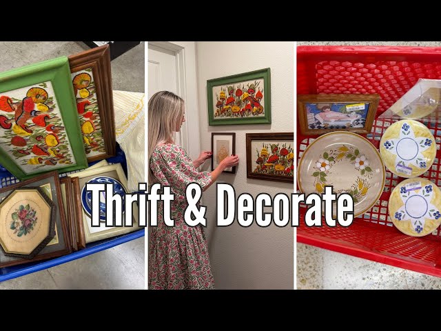 THRIFT + DECORATE WITH ME!! vintage furniture flips, creating a gallery wall + my mom's style bundle