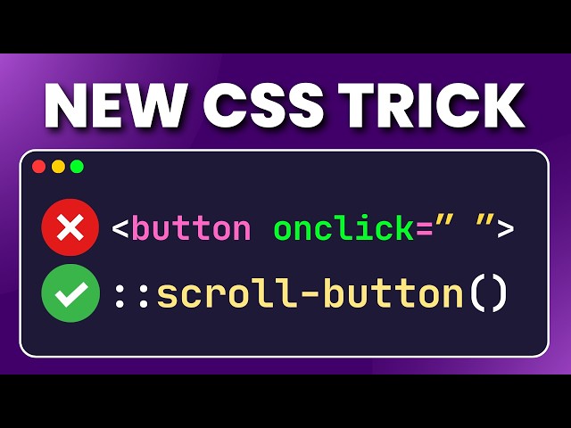 CSS ONLY Carousel in 6 Minutes! | Master ::scroll-button()