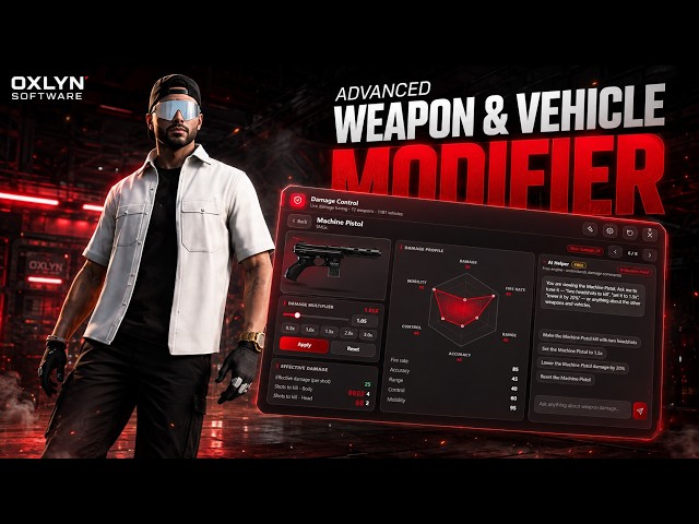 FiveM Weapon & Vehicle Damage Script 🔧 Live Tuning, Per-Weapon Editor & AI Assistant (ESX/QB/QBox)