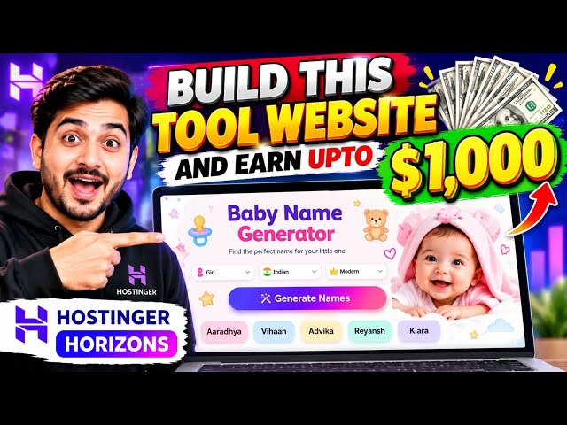 Create a Baby Name Generator Website in 1 Click with Hostinger Horizons!