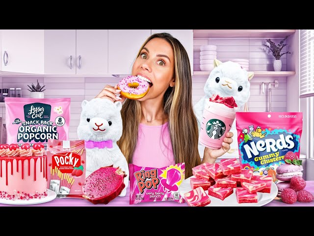 EATING ONLY PINK FOODS FOR 24 HOURS !