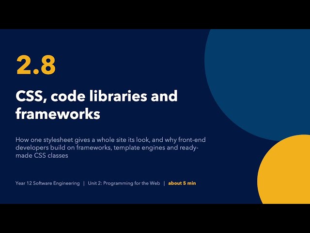 02.08: CSS, Code Libraries and Web Frameworks