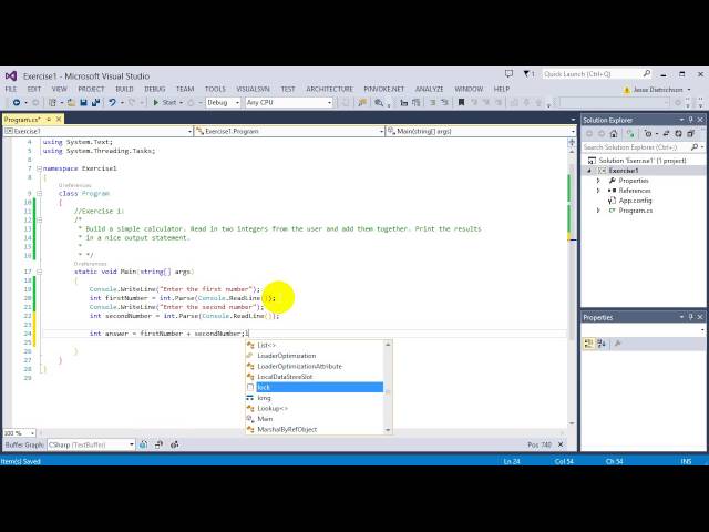 Learn C# for beginners: 11 -  Exercise 1