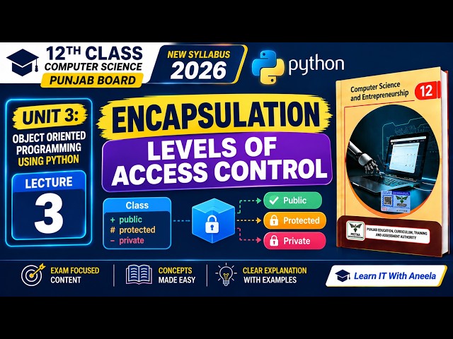 Encapsulation & Access Control in Python | Class 12 Computer Science Unit 3 OOP | Punjab Board 2026