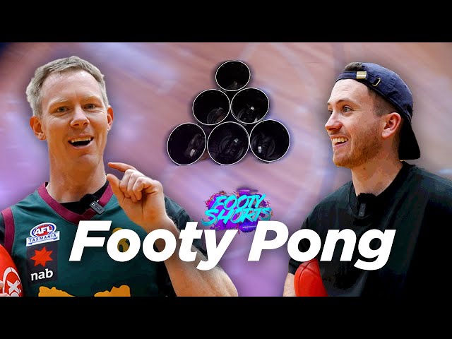 😤 Jack Riewoldt DESTROYS bin in intense Footy Pong challenge vs. Cados 💥 | Footy Shorts | Fox Footy
