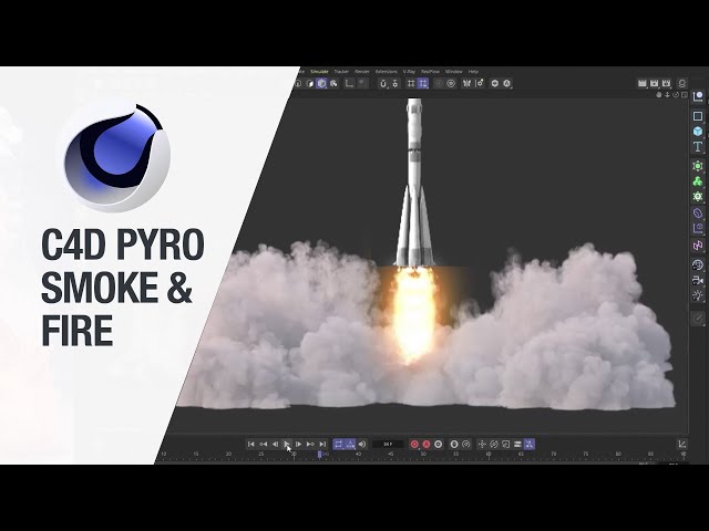 Cinema 4D Pyro smoke & fire simulation