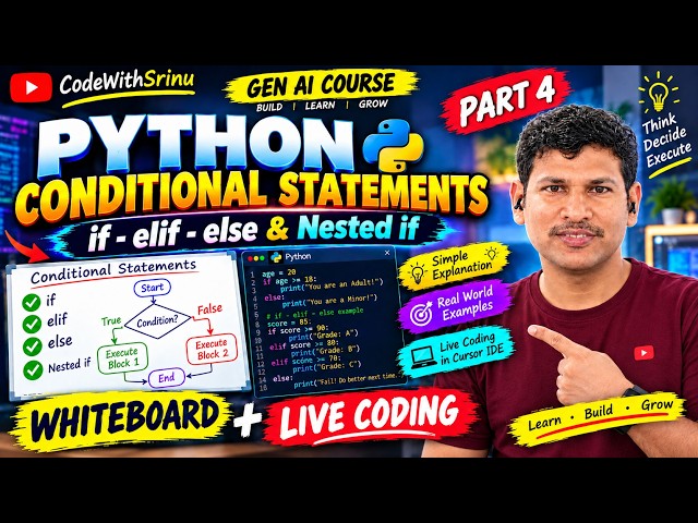 Python IF-ELSE Explained in 10 Minutes 🔥 | GenAI Course Part 4 #python #genai #conditionalstatement