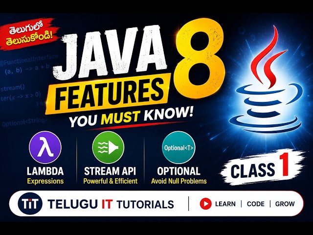 Java 8 Features | Lambda Expression, Stream API, Optional Class | Class 1