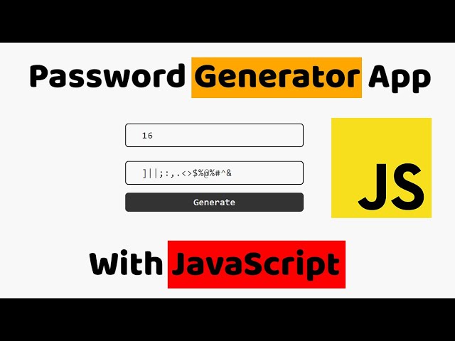 Random Password Generator App in JavaScript || Easy Coding