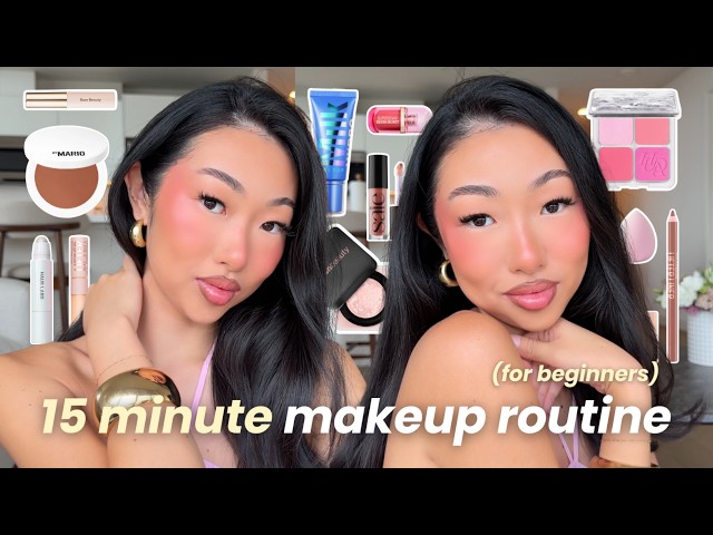 15 MINUTE *easy* makeup tutorial for BEGINNERS|  no foundation, step by step, glowy + quick