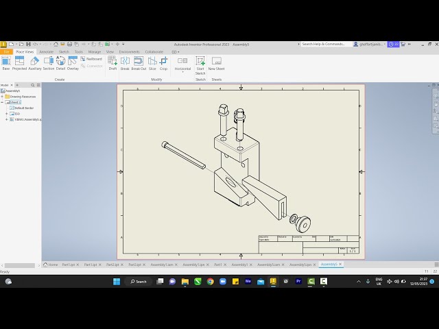 Autodesk inventor 2025 - Assembly of a Tool Post