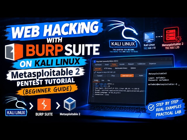 Web Hacking with Burp Suite on Kali Linux | Metasploitable 2 Pentest Tutorial (Beginner Guide)