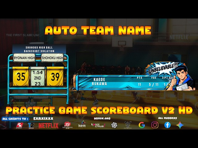 🏀 [RELEASED] Practice Scoreboard V2 (AUTO TEAM NAME)🔥