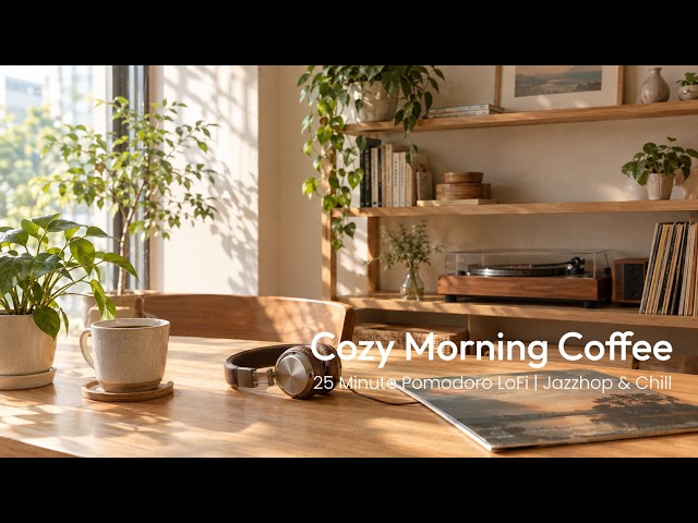 Cozy Morning Coffee ☕ 25 Minute Pomodoro LoFi (Jazzhop & Chill)