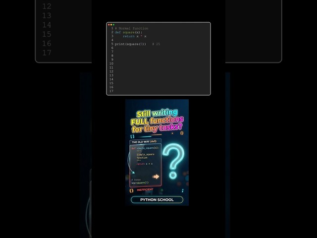 How to Use Lambda Functions in Python 🐍 #python #pythontips #pythontricks #coding #lambdafunction