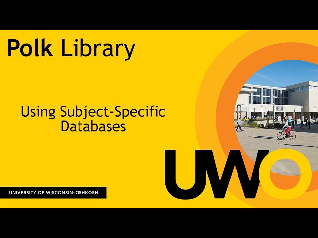 Using Subject Specific Databases