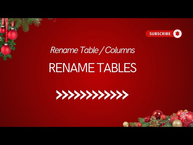 SQL Tricks | How To Rename a Table / Column names ?