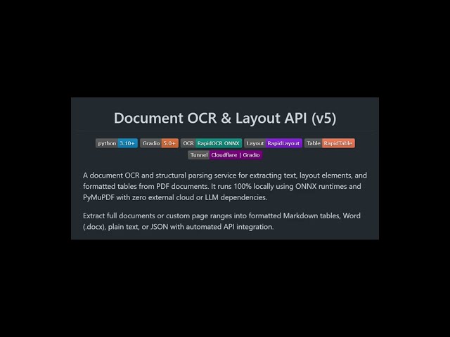 Document OCR & Layout API project