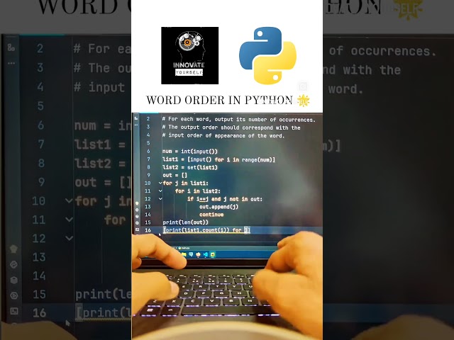 WORD ORDER IN PYTHON PROGRAMMING🌟#word #order #string #python #programming #youtubeshorts #subscribe