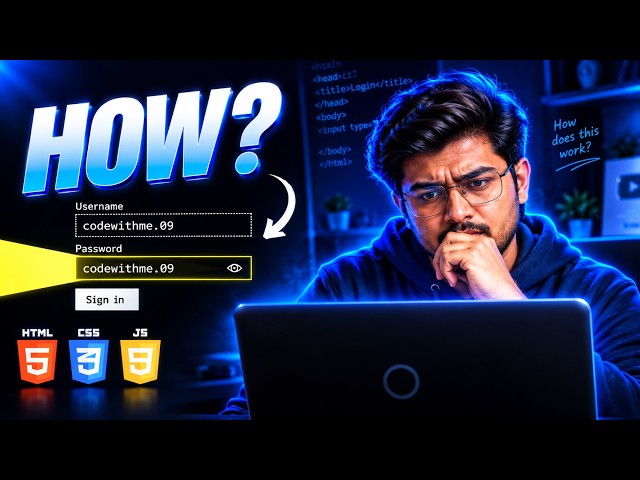 Flashlight Password Effect in HTML CSS JS 😱 | Pure CSS Trick