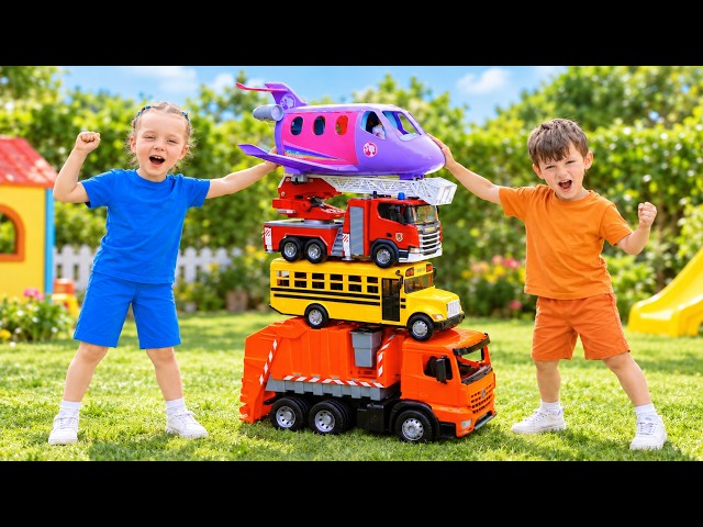 Alex and Dasha learn to play together — fun stories with toy cars 🚗✨