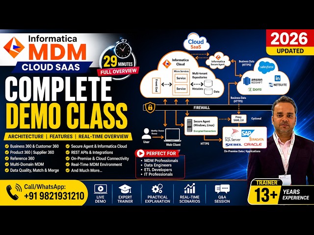 Informatica MDM Cloud SaaS Demo Class 2026 |Complete Architecture, Features & Real-Time MDM Overview