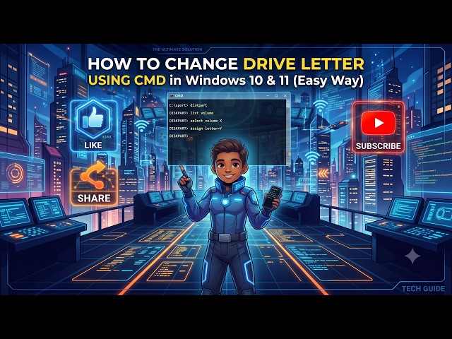 How to Change Drive Letter in Windows 7,10 & 11 Using CMD ⚡#india #unitedstates #uk  Kingdom #viral.