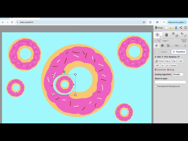 🍩 Kleki Digital Art Tutorial: Draw a Donut + Learn Transform & Clone!