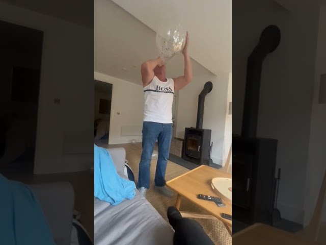 Giant VS New Years eve Balloon. BOOM!