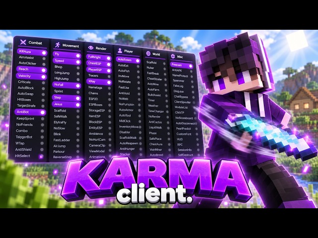 Karma Client: Killaura, Autoclicker & Velocity Showcase | 1.8.9 Ghost Client