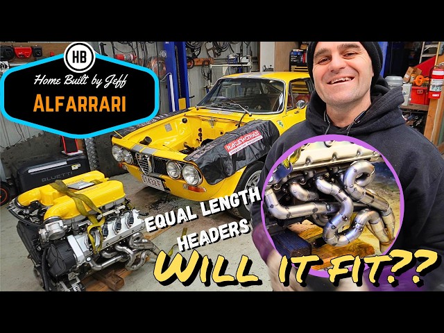 Equal length headers. Will it fit?? - Ferrari engined Alfa 105 Alfarrari build part 241