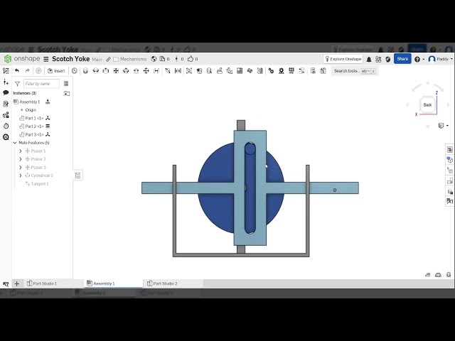 Scotch Yoke Mechanism Tutorial in Onshape (Part 1) | Step-by-Step 3D CAD Guide