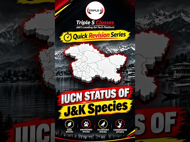 IUCN Status of J&K Species 🔥 | Quick Revision Series | JKSSB Exams | @TripleSClasses
