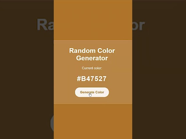 🎨 Random Color Generator in JavaScript! 🔥 #Shorts