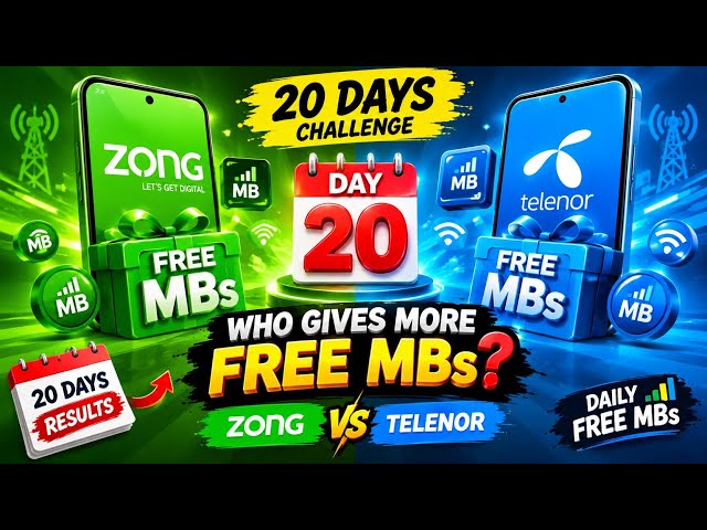 🔥 20 DAYS OF FREE MBs 😱 | Zong vs Telenor — WHO GAVE MORE? 🏆 | Final Results