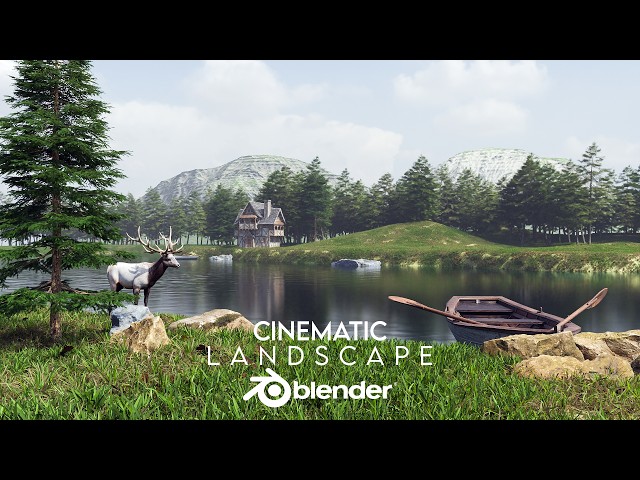 Blender Tutorial - Create a Beautiful Village Landscape and River