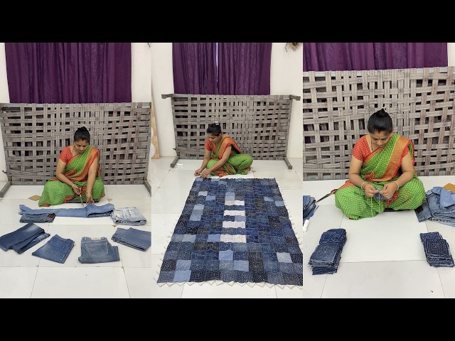 Old Jeans Turned Into a Beautiful Blanket