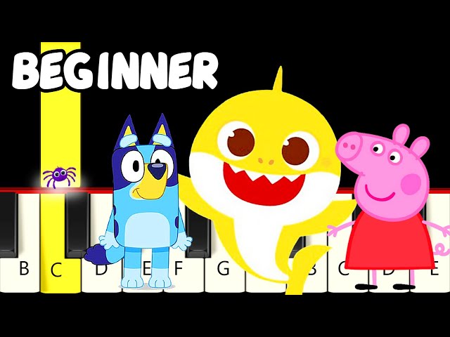 20 Kids Songs Everyone Knows – Very Easy & Slow Piano Tutorial (Melody Only) – Beginner