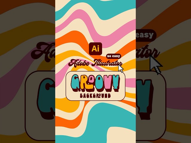 Groovy background (retro 70s) in Adobe Illustrator. #illustrator #graphicdesigner