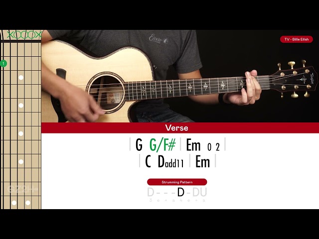 TV Guitar Cover Billie Eilish 🎸|Tabs + Chords|