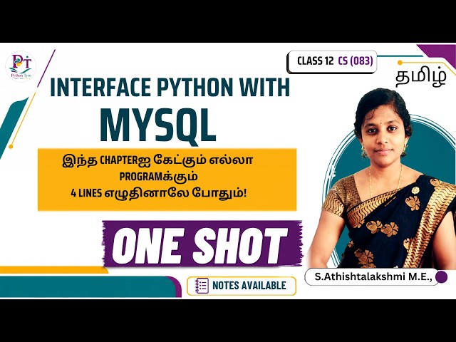 Interface Python With MySQL Class 12 One Shot Tamil | Computer Science | CBSE