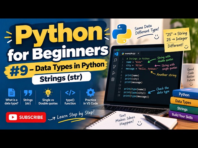 Python for Beginners #9 – Data Types in Python | Strings (str)