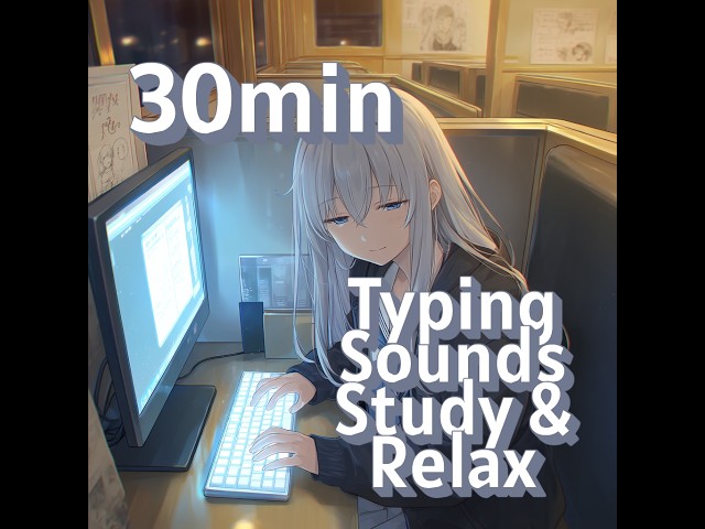 30 Min Japanese Internet Cafe at Midnight | Relaxing Typing & Keyboard ASMR